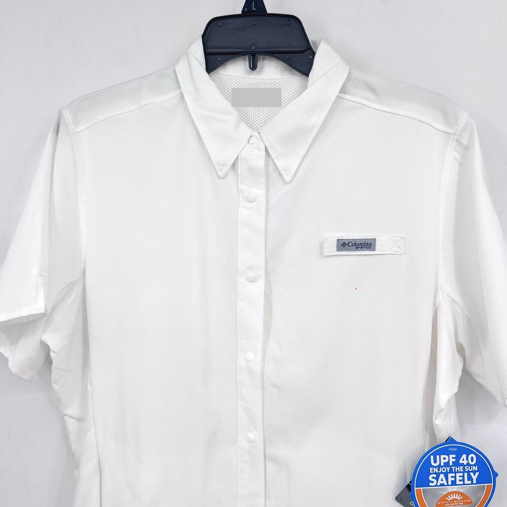 COLUMBIA Womens Tamiami II Short Sleeve Shirt Medium White Sun Protection NWT - Picture 6 of 12